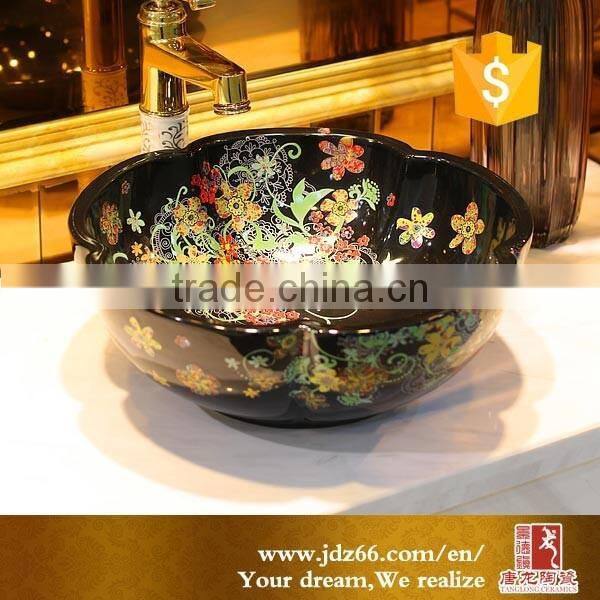 Hot selling sinks bathroom design counter top wash basin vanity basin