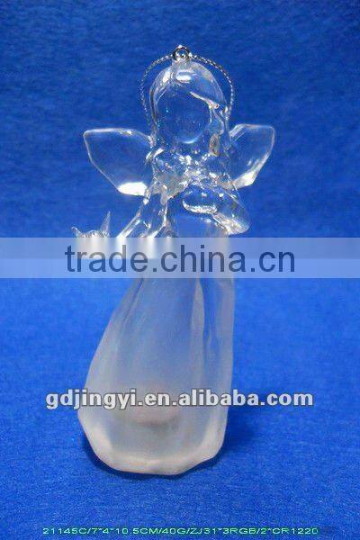 clear Acrylic angel figurines with led RBG 7 colors light Xmas ornament