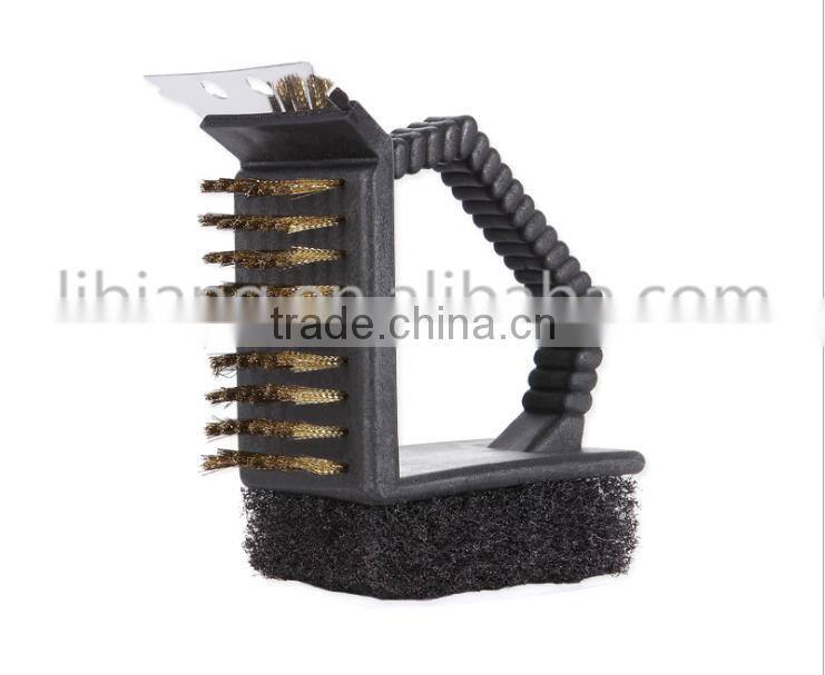 Hot iron shape bbq grill clean brush