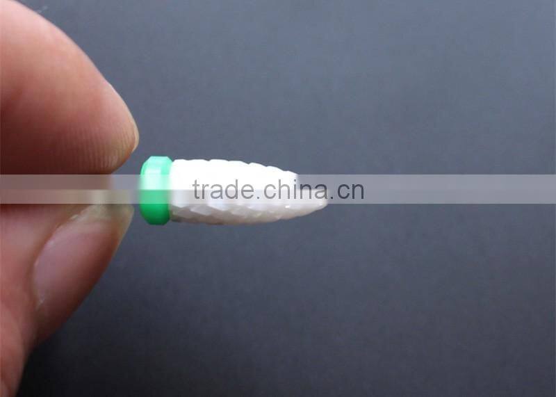 1 Piece Nail Drill Head Diameter 6.5MM White Ceramic Burr For Nail Shank Diameter 2.35MM