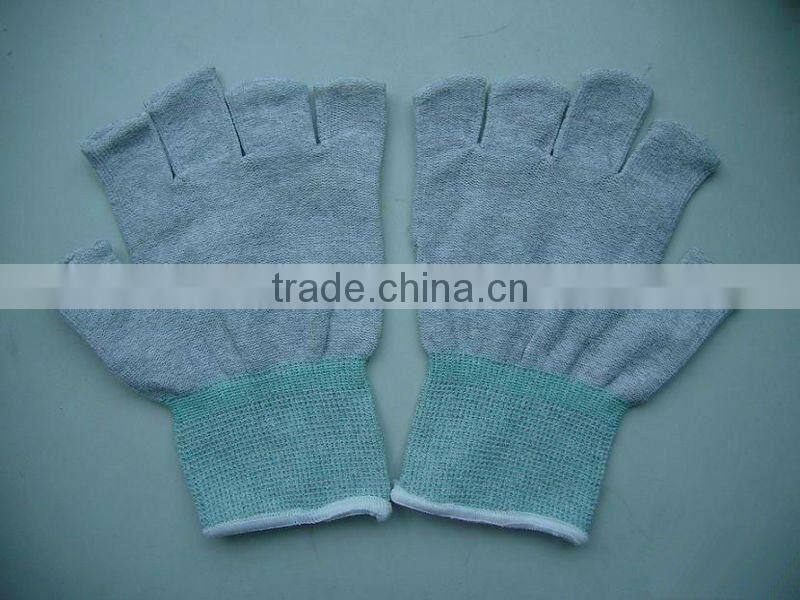 Antistatic assembly glove with pu coated in fingertip