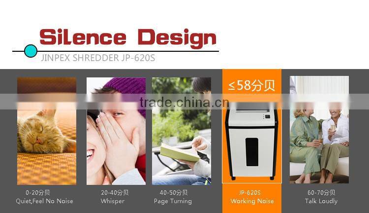 JP-620S economic paper shredder office machinery with small apperance white anc black color