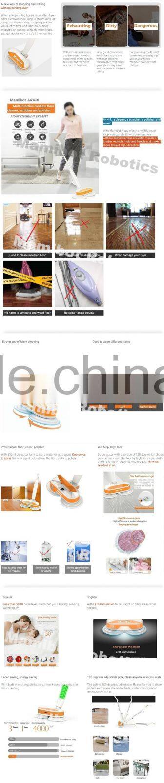 2016 high end dual spin cordless electric mop waxer MOPA