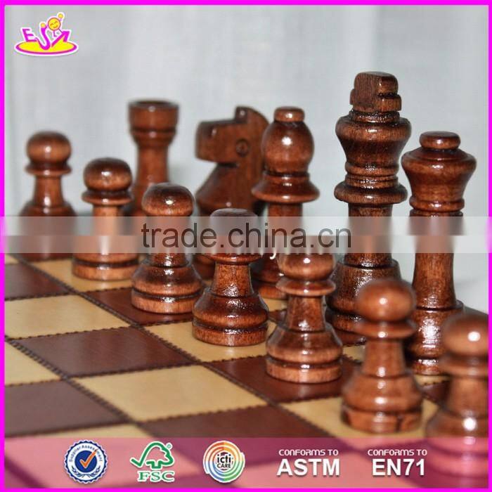 2017 New design children educational wooden chessboard with chess pieces W11A055