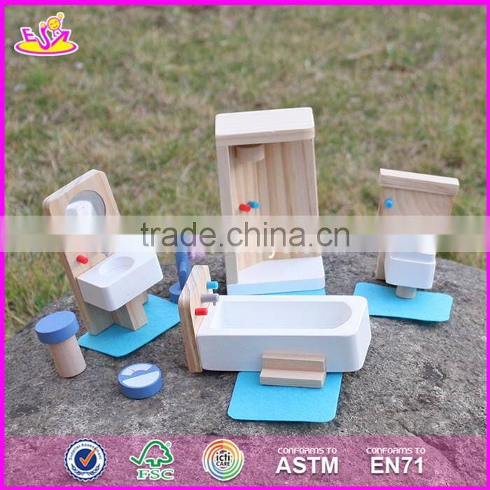 2017 New design kids pretend play toys wooden miniature dollhouse furniture W06B054