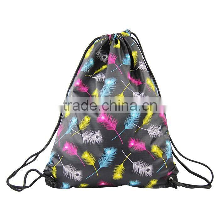 Soft-loop Style and polyester Material promotional drawstring bag