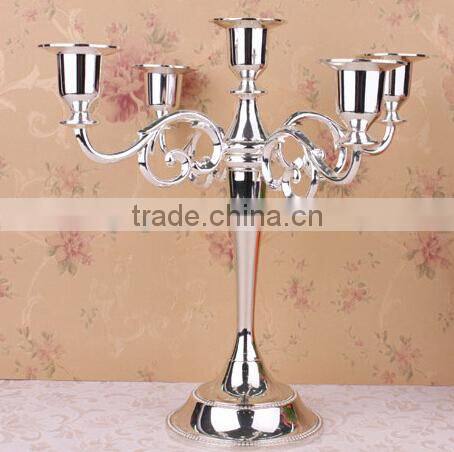 Silver plated metal candle holders candlestick for wedding decoration candelabra Valentine's Day Gift