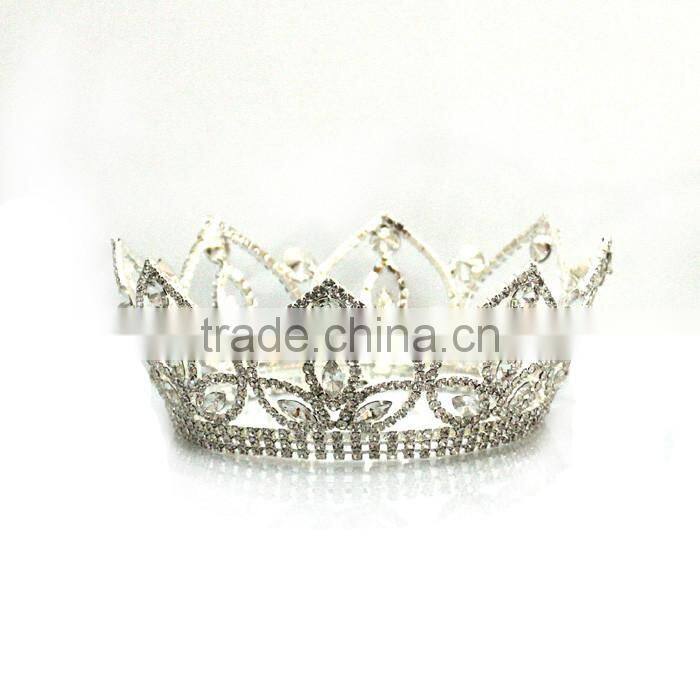 New Large Rhinestone Pageant Crown Hair Ornament H172-143