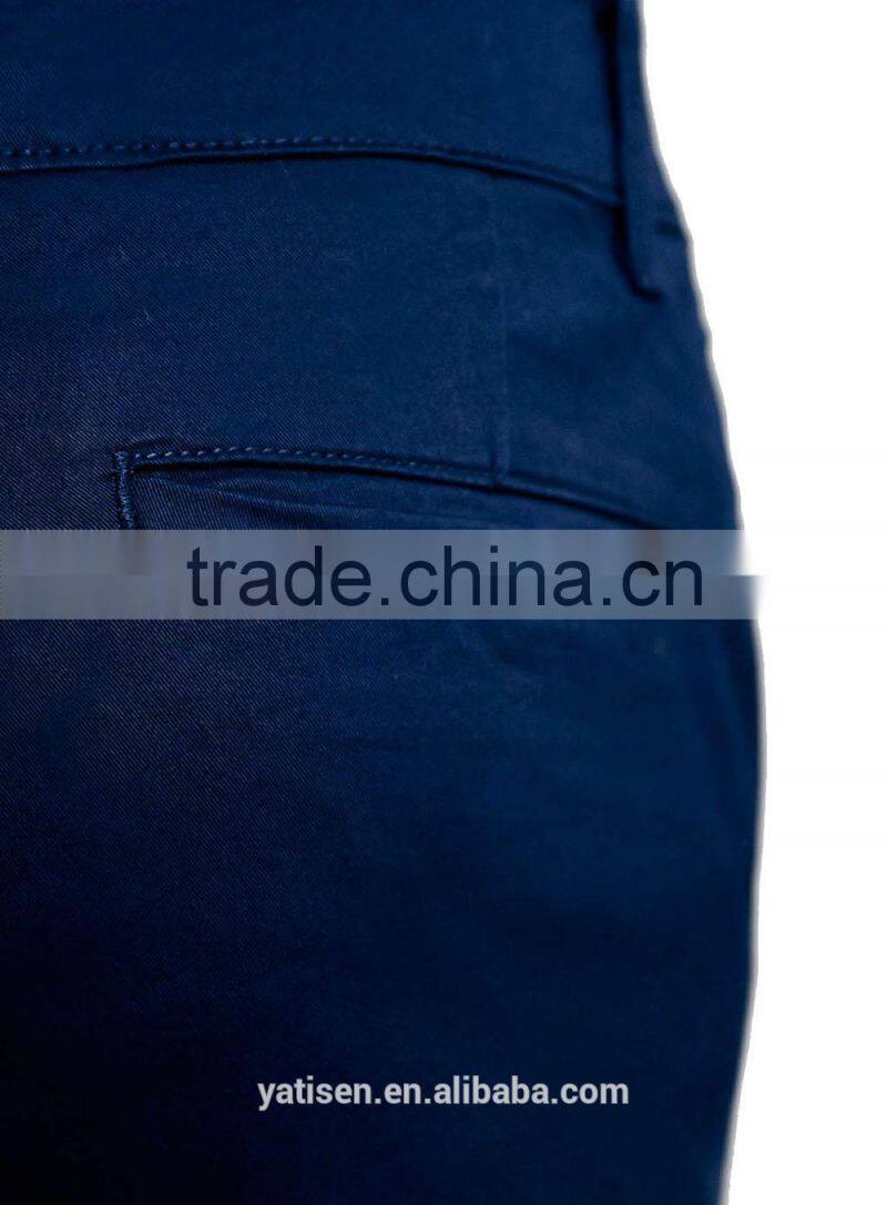 Indigo Stretch Skinny Chinos pants for male latest design cotton mens cheap chino casual pants
