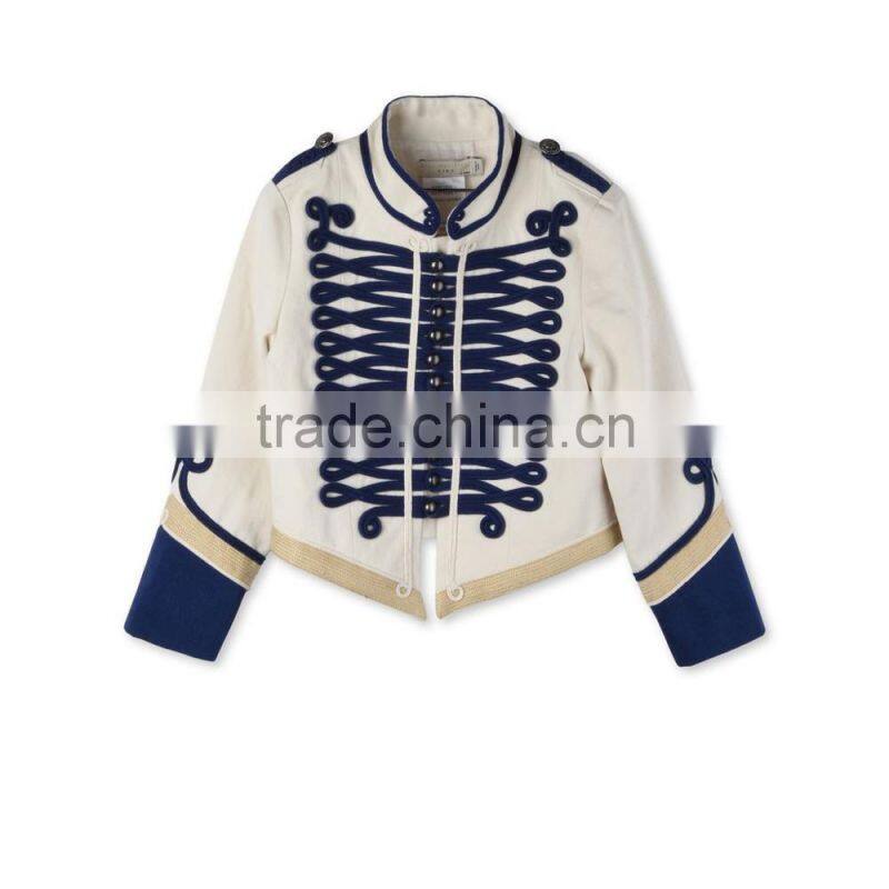 White Tone Embroidery Military Style Kids Army Jackets Kids Garments Children's Wear HSc5177
