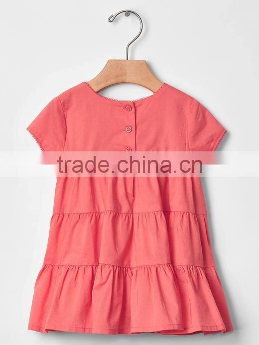 Summer Embroidery Child Clothes Pretty Floral Print Baby Girl Dress HSD5038