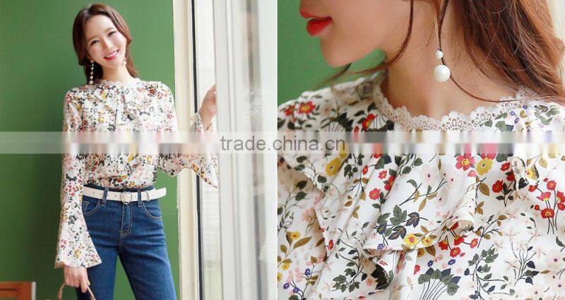 2017 summer print tunic tops long sleeve womens shirts