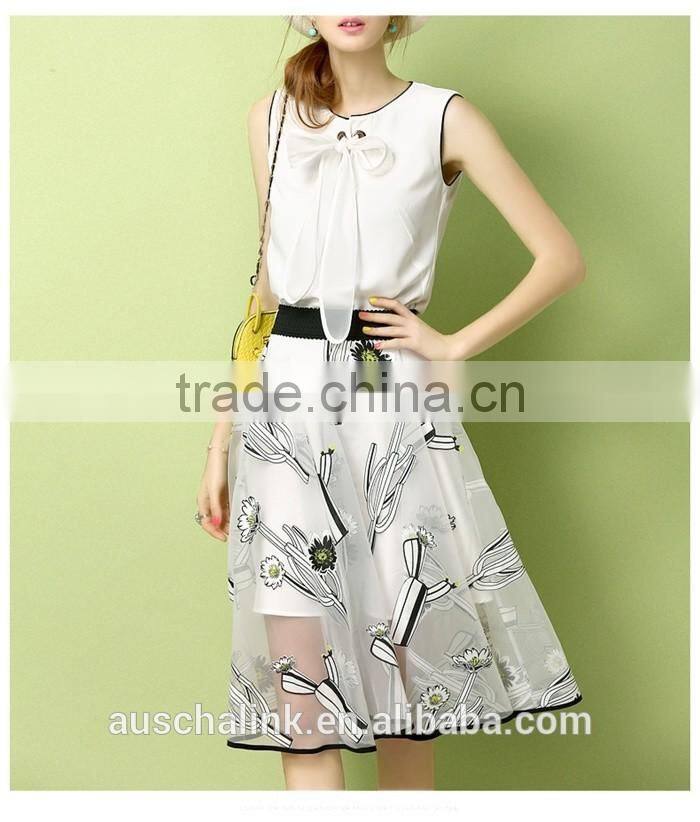 new arrival elegant chiffon elastic waist long skirt fashion pattern