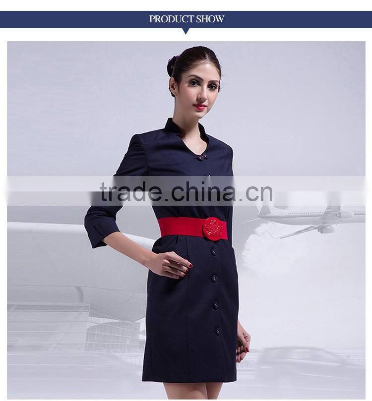 Custom Black Colours Slim Fit Stewardess Dress
