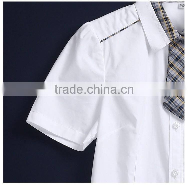 Guangzhou Manufacture Classic Summer School White Dress Shirt