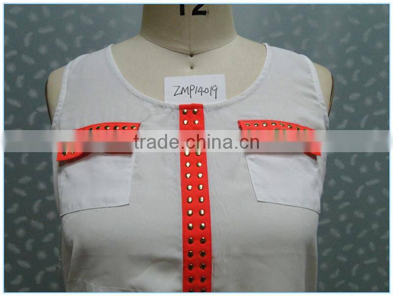 Summer Casual Short Front Long Back Ladies Tops And Blouses 2015