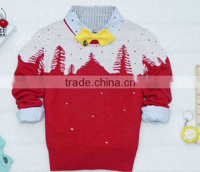 wholesale western style red navy blue cool baby christmas jumpers