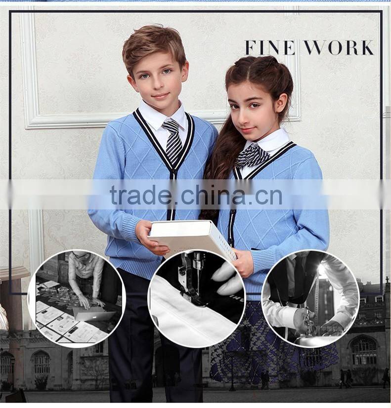 2017 new design Factory Price High Quality Children Primary School Uniform