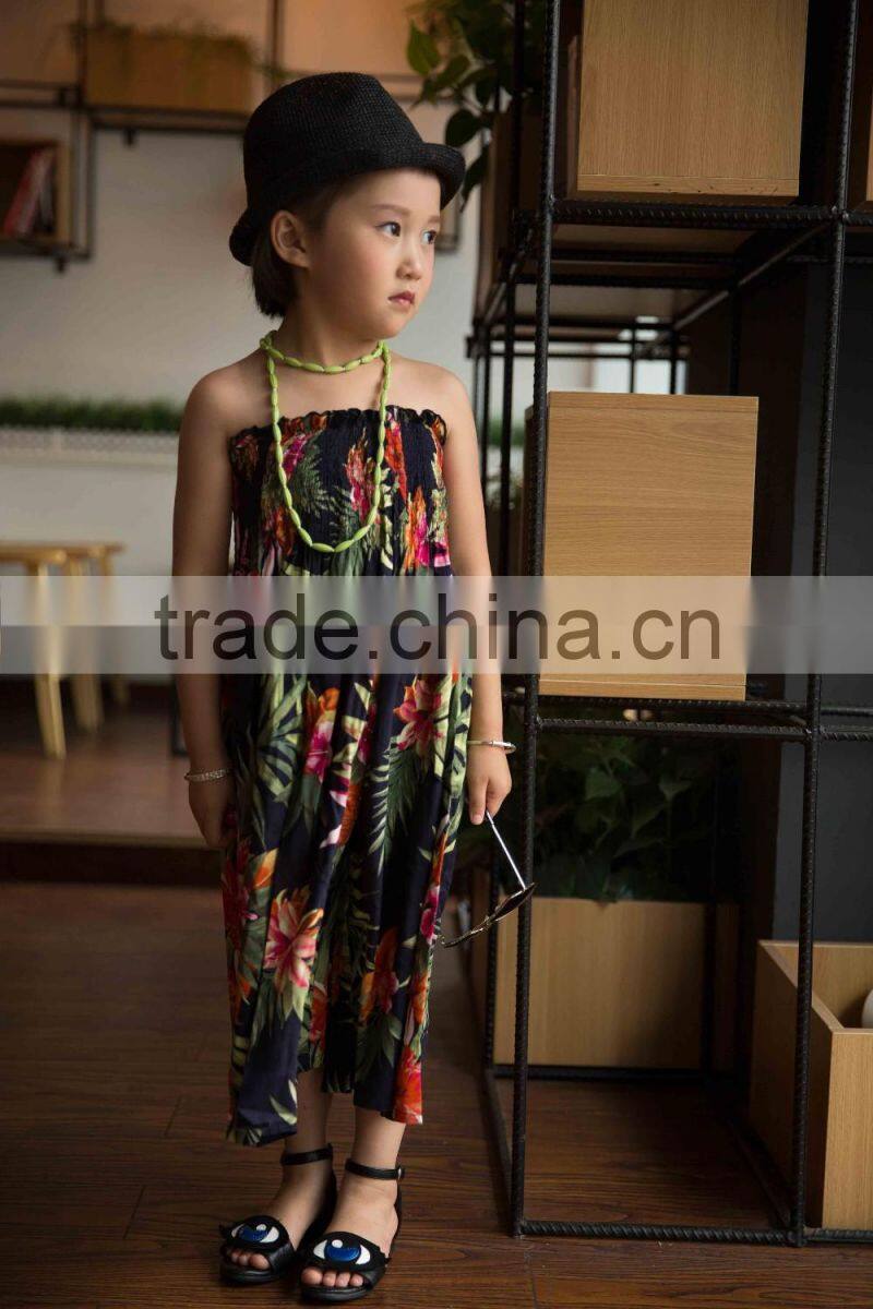 COOL KID ZONE 2016 rayon flower soft baby dress off shoulrder fashion girl baby dress