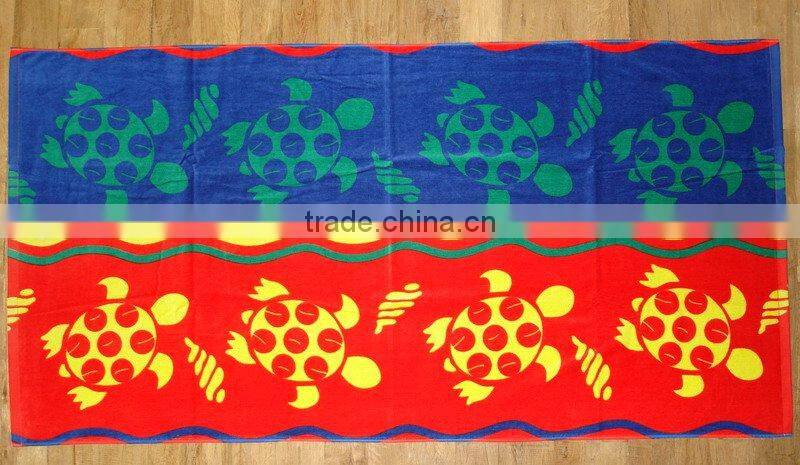 Cotton jacquard towel with dobby border