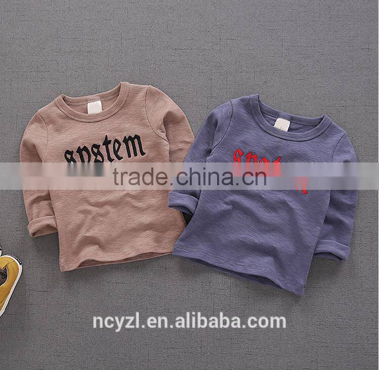 children long sleeve t shirt and blank printing boys t shirt tee