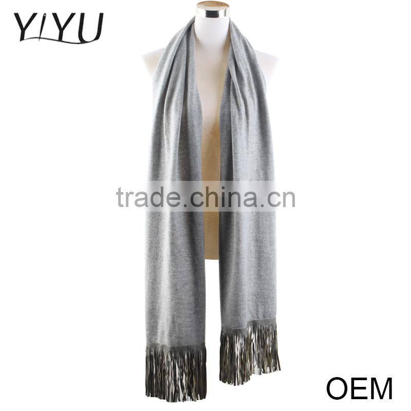 2016 OEM Custom-Made women cashmere scarf poncho sweater with hem tassel