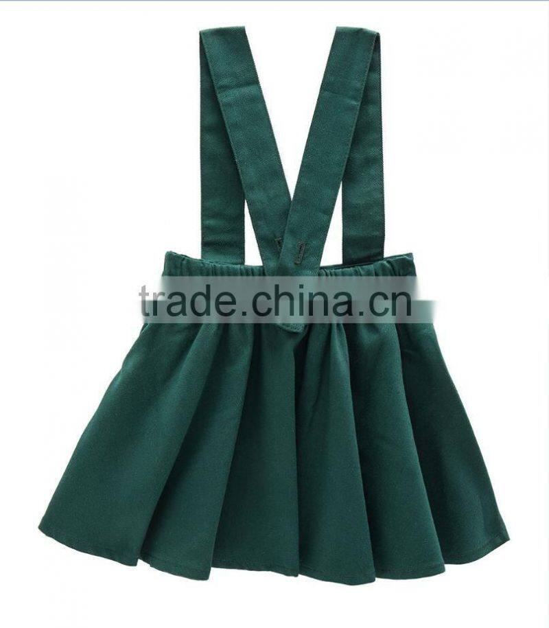 2017 fashion wholesale new design baby girl suspender skirt schoolgirl kids costume dress baby clothing