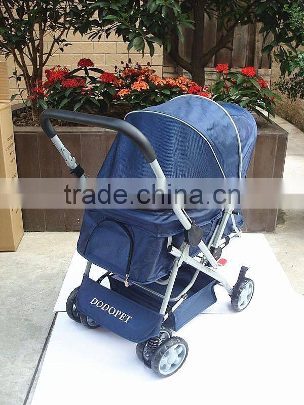 Factory direct shock absorbers two-way aluminum pet pet trolley four-wheel folding washable dog carts spot