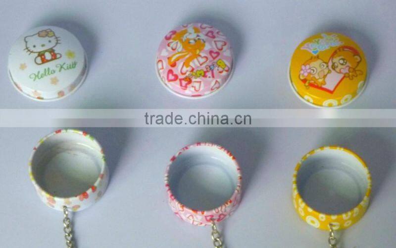 Tiny round metal candy tin box for candy and sweet package