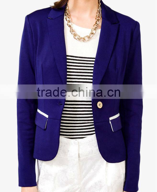 Single-Button Colorblocked Blazer