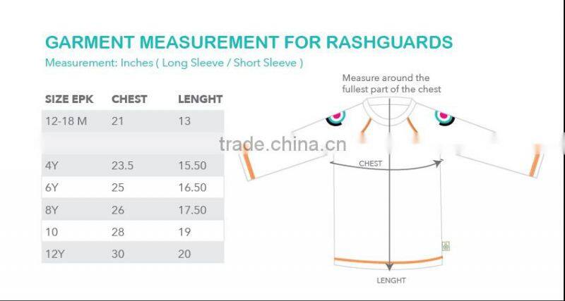 UV protection 50+ kids one piece half zipper custom printed rash guard