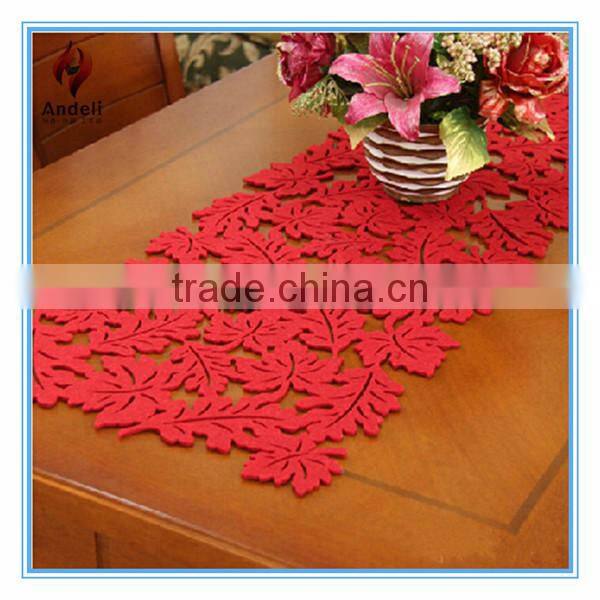 soft polyester leaf shape anti slip clear table pad