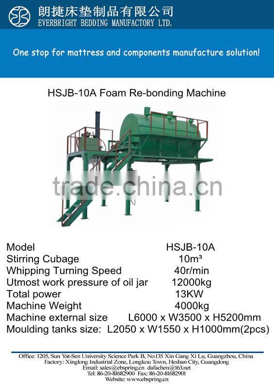 High quality rebond foam machine with steam for foam factory