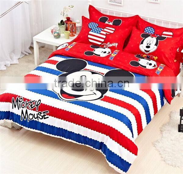 Wholesale Mickey Mouse bedding set for kids Mickey Minnie bedding set of 3pcs for single beds