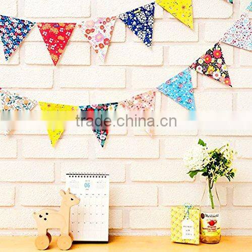 2017 Alibaba Wholesale banner fabric bunting kid's birthday party decoration supplies garland home decoration flags