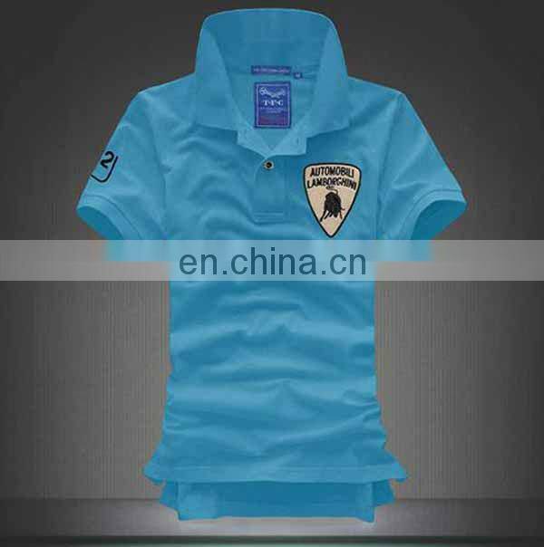 custom white emboridery cotton polo shirt