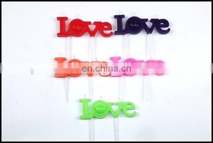 "Love" letters shaped stick cake candles favor for valentine'day