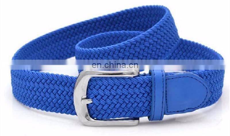 Woman ladies trendy woven thin waist with rose buckle