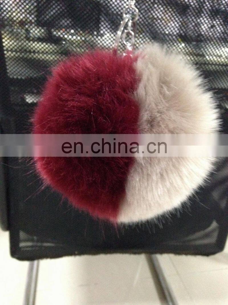 popular selling lovely pom pom key chain large fur bag charms