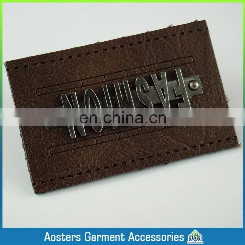 jeans leather patch company custom fashion jeans leather patch labels
