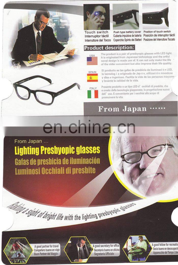 new design light up reading glasses when reading book
