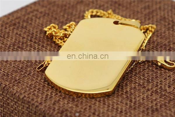Hot blank dog tag wholesale brass gold plating thick high end durable metal pet dog tags