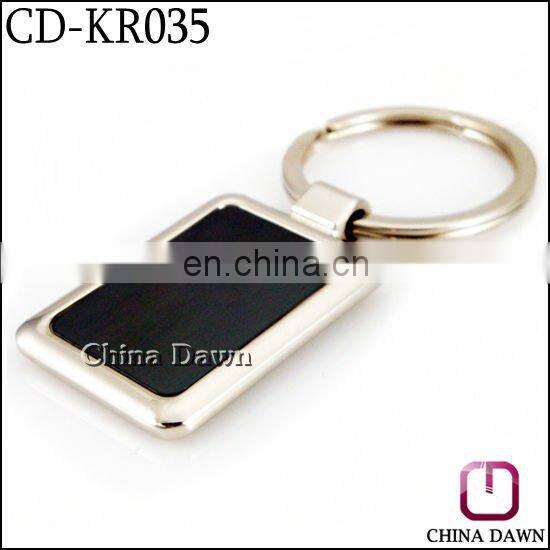 Oval shape blank metal wire key chain with black sheet CD-KR032