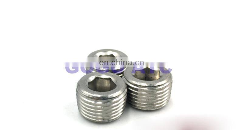 High quality 1/4'' inch stainless steel threaded 304 inner hexagon Blocked head Stuffy head oil metal tube fittings plug