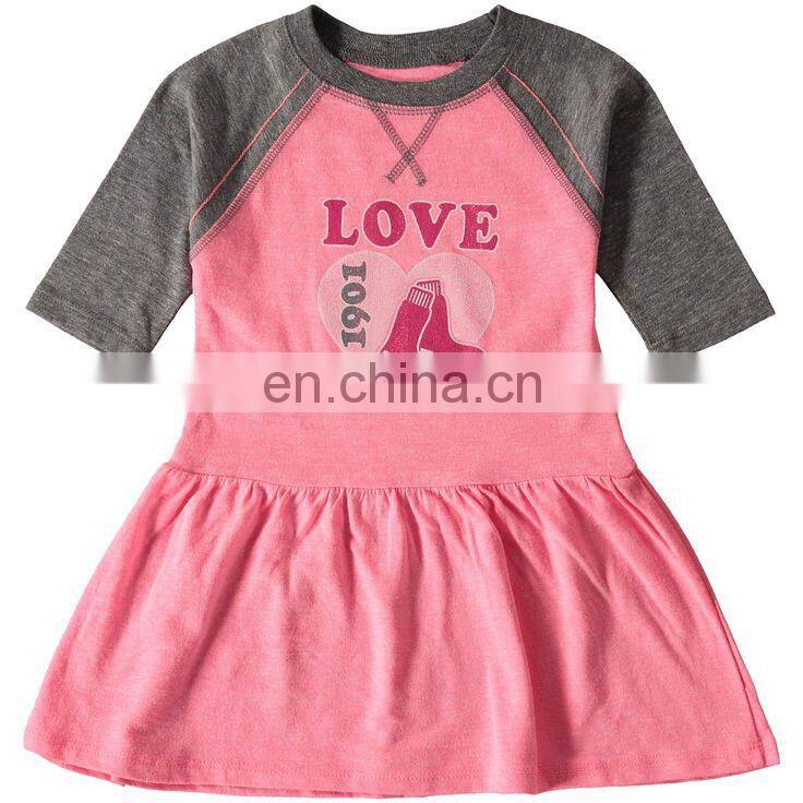 2018 Hot Sale Girls Floral Dress Flutter Sleeve Dress Girls Summer Dress