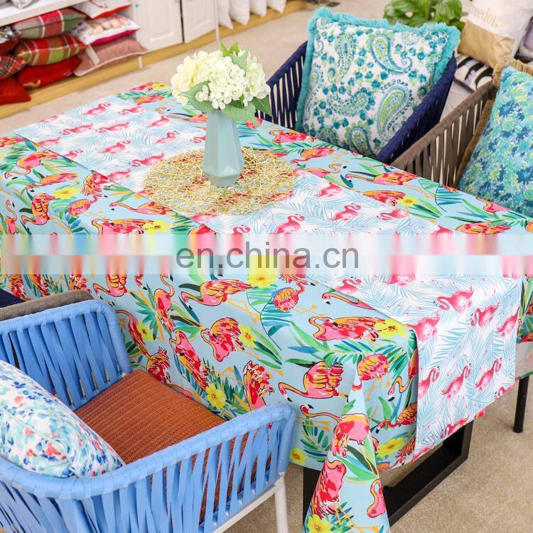 16 x 72 inch Modern Dining Party Decorative Interest Print Watercolor Pink Flamingo Polyester Table Runner Place mat