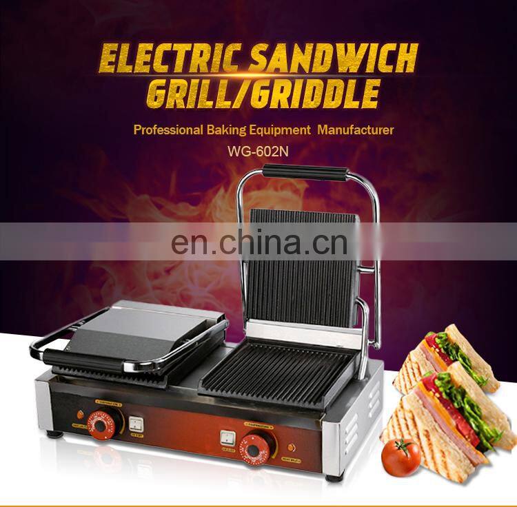 Commercial Double Head Electric Contact GrillBreakfast Sandwich Maker