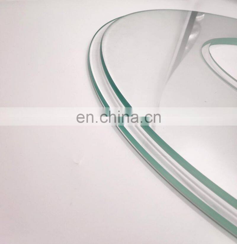 Restaurant use dining table set table top glass disk with hole