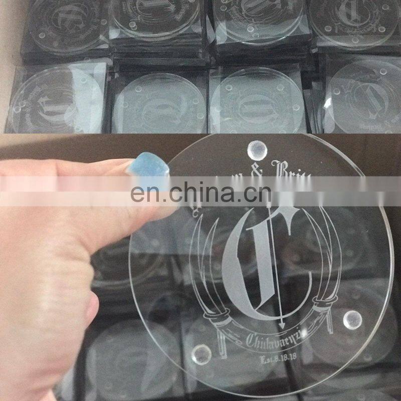 Personalized Glass Coasters for weddings with free sample