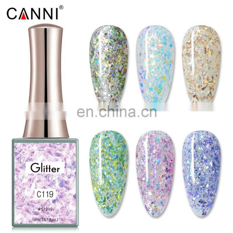 51219 CANNI Newest Shiny Glitter Series 16ml Gel Polish Platinum Sliver Lacquer Diamond UV Gel Varnish